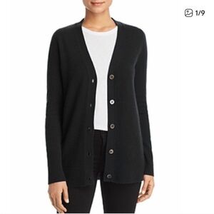 C by Bloomingdale’s cashmere cardigan, black, small, NWT